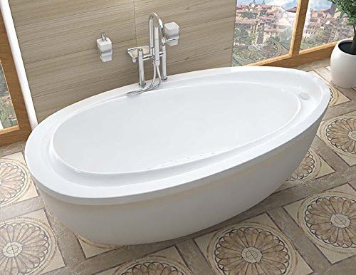 Oval Freestanding Air Jetted Bathtub with Reversible Drain