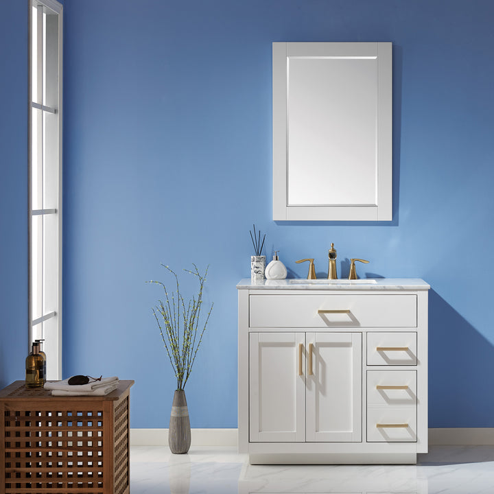 Altair - Ivy 36" Single Bathroom Vanity Set with Carrara White Marble Countertop