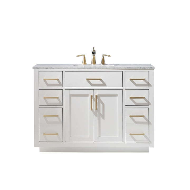 Altair - Ivy 48" Single Bathroom Vanity Set with Carrara White Marble Countertop