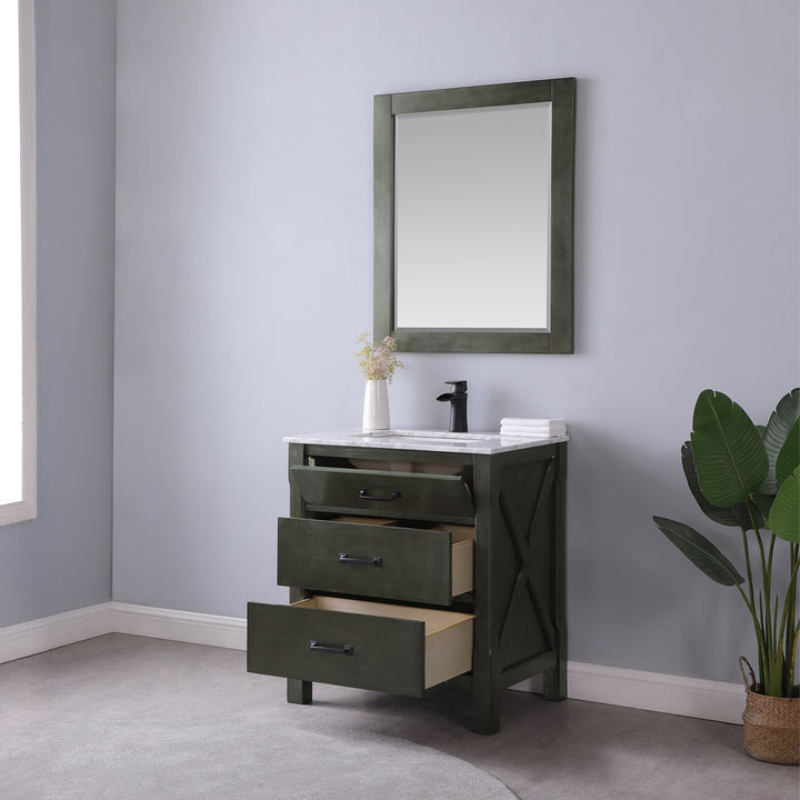 Altair - Maribella 30" Single Bathroom Vanity Set with Carrara White Marble Countertop