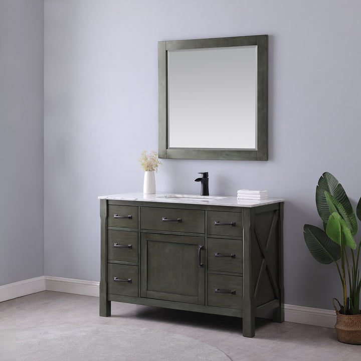 Altair - Maribella 48" Single Bathroom Vanity Set with Carrara White Marble Countertop