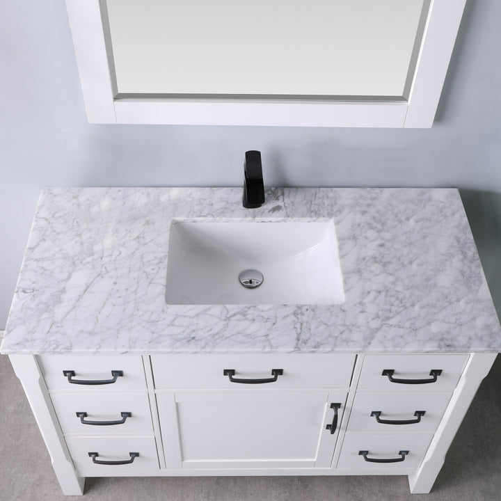 Altair - Maribella 48" Single Bathroom Vanity Set with Carrara White Marble Countertop