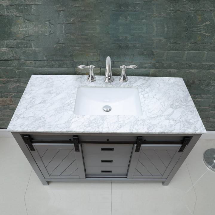 Altair - Kinsley 48" Single Bathroom Vanity Set with Carrara White Marble Countertop