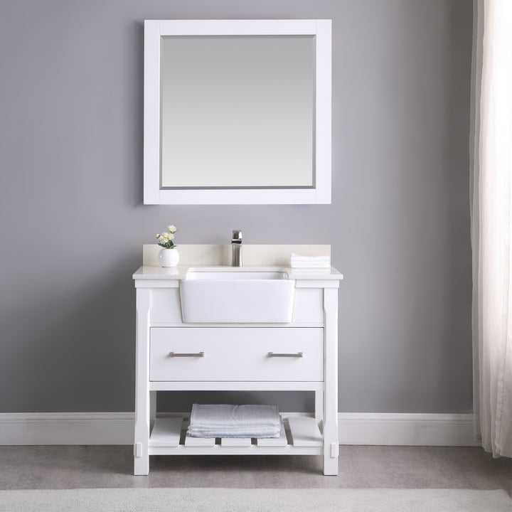 Altair - Georgia 36" Single Bathroom Vanity with White Farmhouse Basin