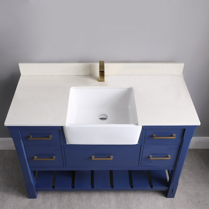 Altair - Georgia 48" Single Bathroom Vanity with White Farmhouse Basin