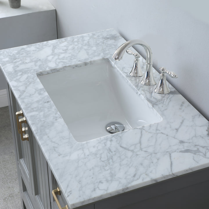Altair - Isla 36" Single Bathroom Vanity Set with Carrara White Marble Countertop