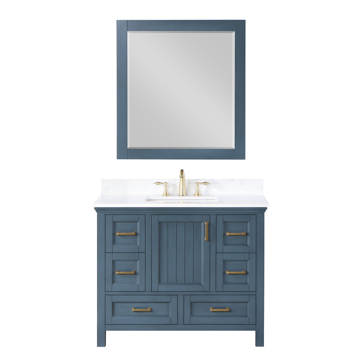 Altair - Isla 42" Single Bathroom Vanity Set with Composite Aosta White Stone Countertop