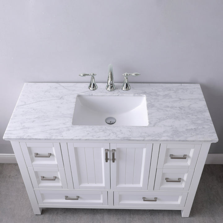 Altair - Isla 48" Single Bathroom Vanity Set with Carrara White Marble Countertop