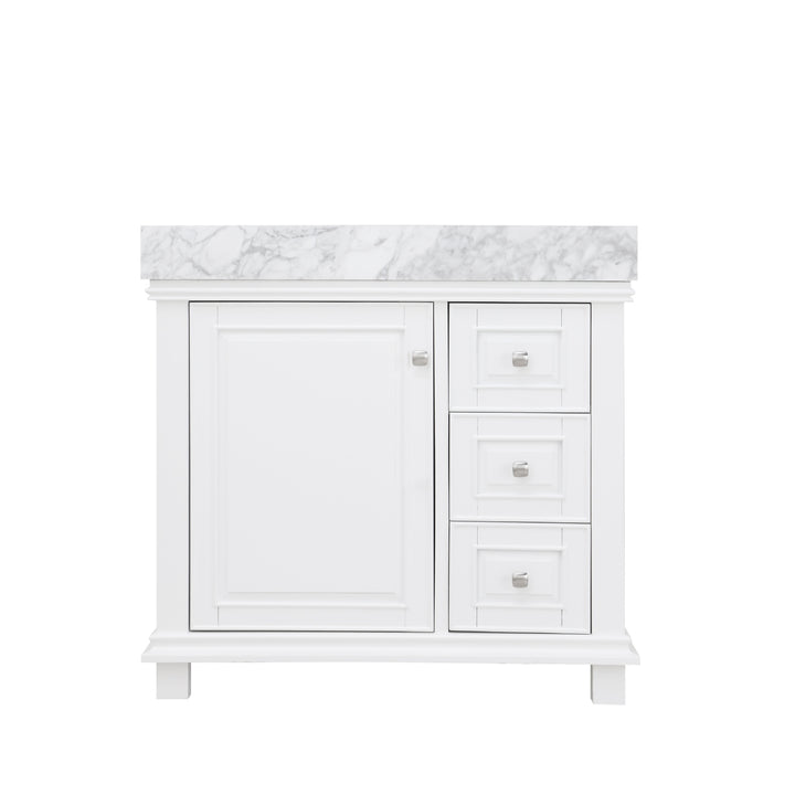 Altair - Jardin 36" Single Bathroom Vanity Set with Carrara White Marble Countertop