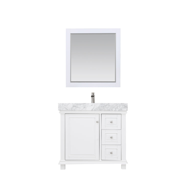 Altair - Jardin 36" Single Bathroom Vanity Set with Carrara White Marble Countertop