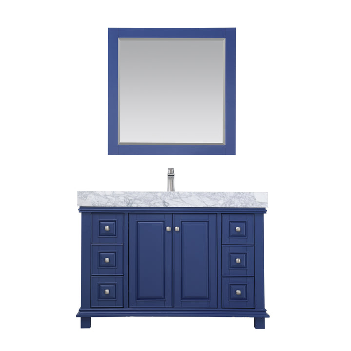 Altair - Jardin 48" Single Bathroom Vanity Set with Carrara White Marble Countertop