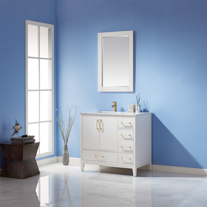 Altair - Sutton 36" Single Bathroom Vanity Set with Marble Countertop
