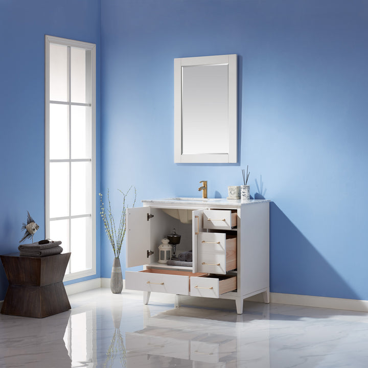 Altair - Sutton 36" Single Bathroom Vanity Set with Marble Countertop