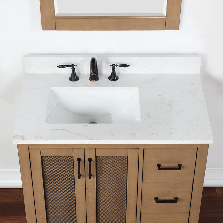 Altair - Hadiya 36" Single Bathroom Vanity Set with Aosta White Composite Stone Countertop