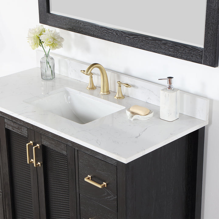 Altair - Hadiya 48" Single Bathroom Vanity Set with Aosta White Composite Stone Countertop