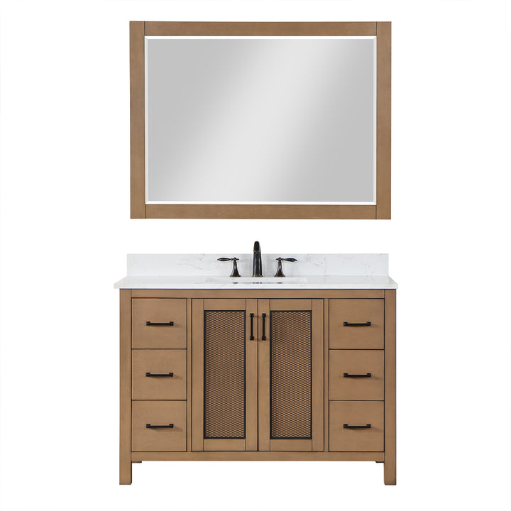 Altair - Hadiya 48" Single Bathroom Vanity Set with Aosta White Composite Stone Countertop