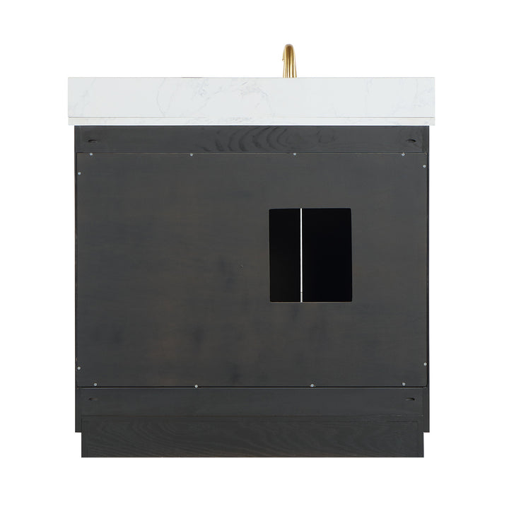 Altair - Gazsi 36" Single Bathroom Vanity Set with Grain White Composite Stone Countertop