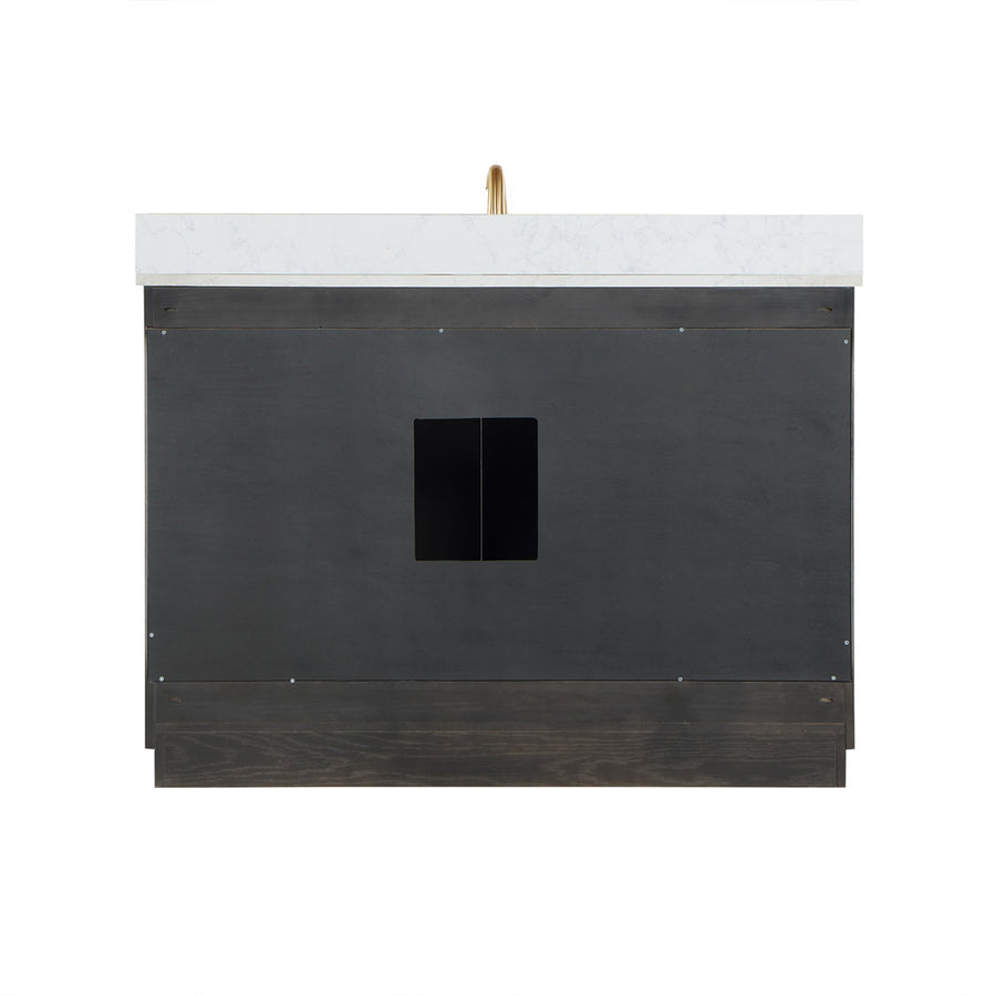 Altair - Gazsi 48" Single Bathroom Vanity Set with Grain White Composite Stone Countertop