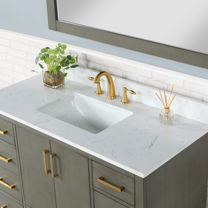 Altair - Monna 48" Single Bathroom Vanity Set with Aosta White Composite Stone Countertop