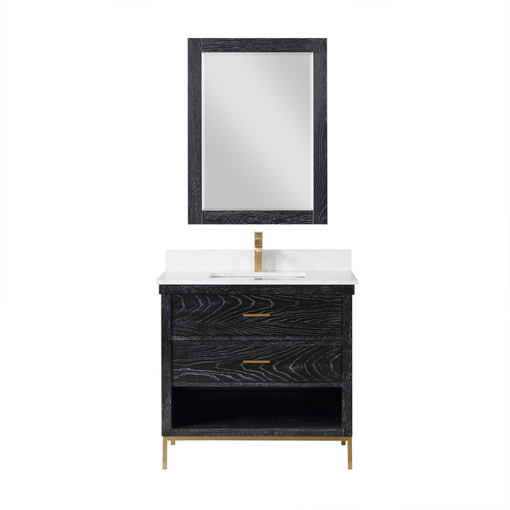 Altair - Kesia 36" Single Bathroom Vanity Set with Aosta White Composite Stone Countertop