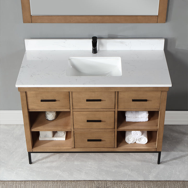 Altair - Kesia 48" Single Bathroom Vanity Set with Aosta White Composite Stone Countertop