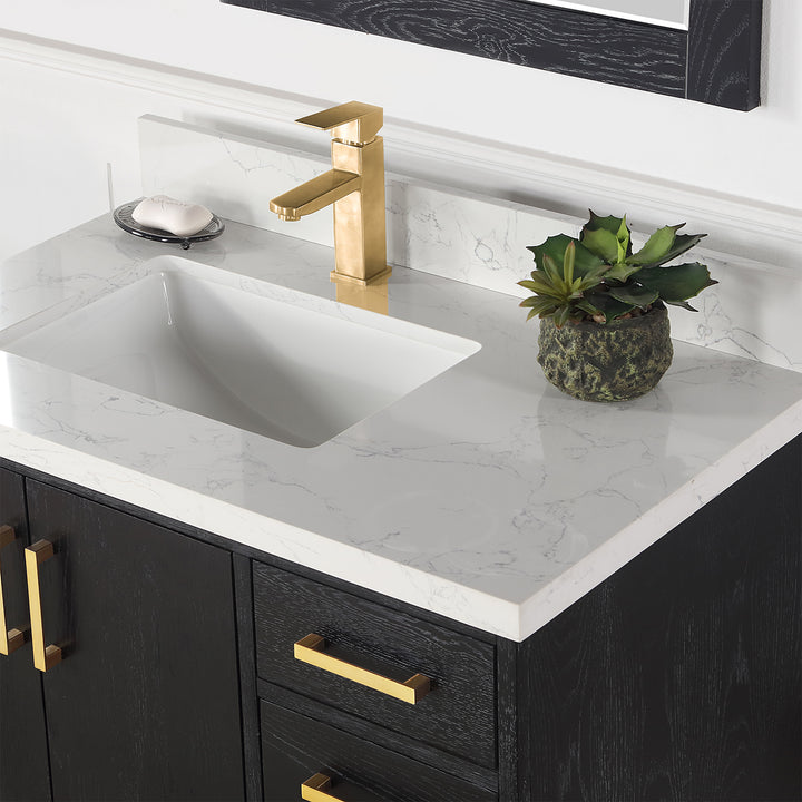 Altair - Wildy 36" Single Bathroom Vanity Set with Grain White Composite Stone Countertop