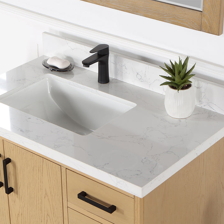 Altair - Wildy 36" Single Bathroom Vanity Set with Grain White Composite Stone Countertop