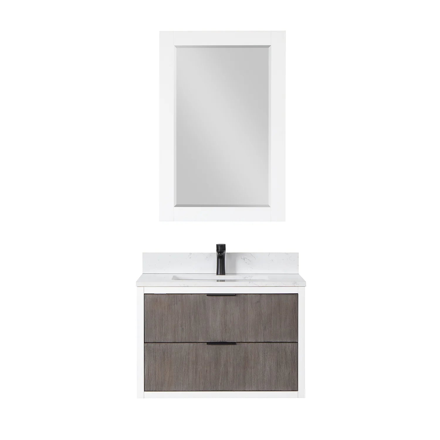 Altair - Dione Single Bathroom Vanity Set with Aosta White Stone Countertop
