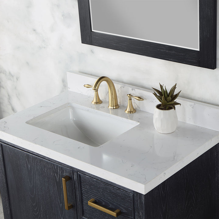 Altair - Weiser 36" Single Bathroom Vanity Set with Composite Aosta White Stone Countertop