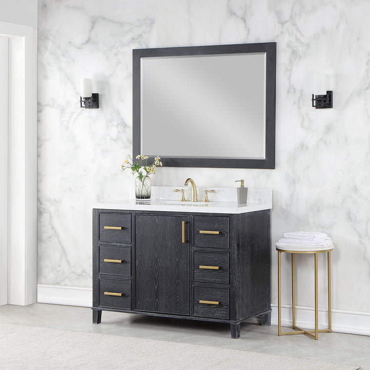 Altair - Weiser 48" Single Bathroom Vanity Set with Composite Aosta White Stone Countertop