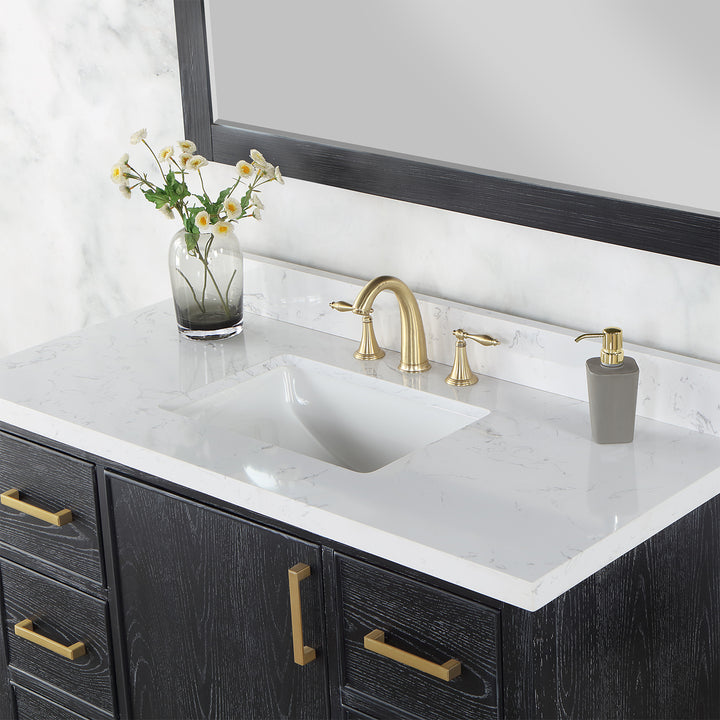 Altair - Weiser 48" Single Bathroom Vanity Set with Composite Aosta White Stone Countertop
