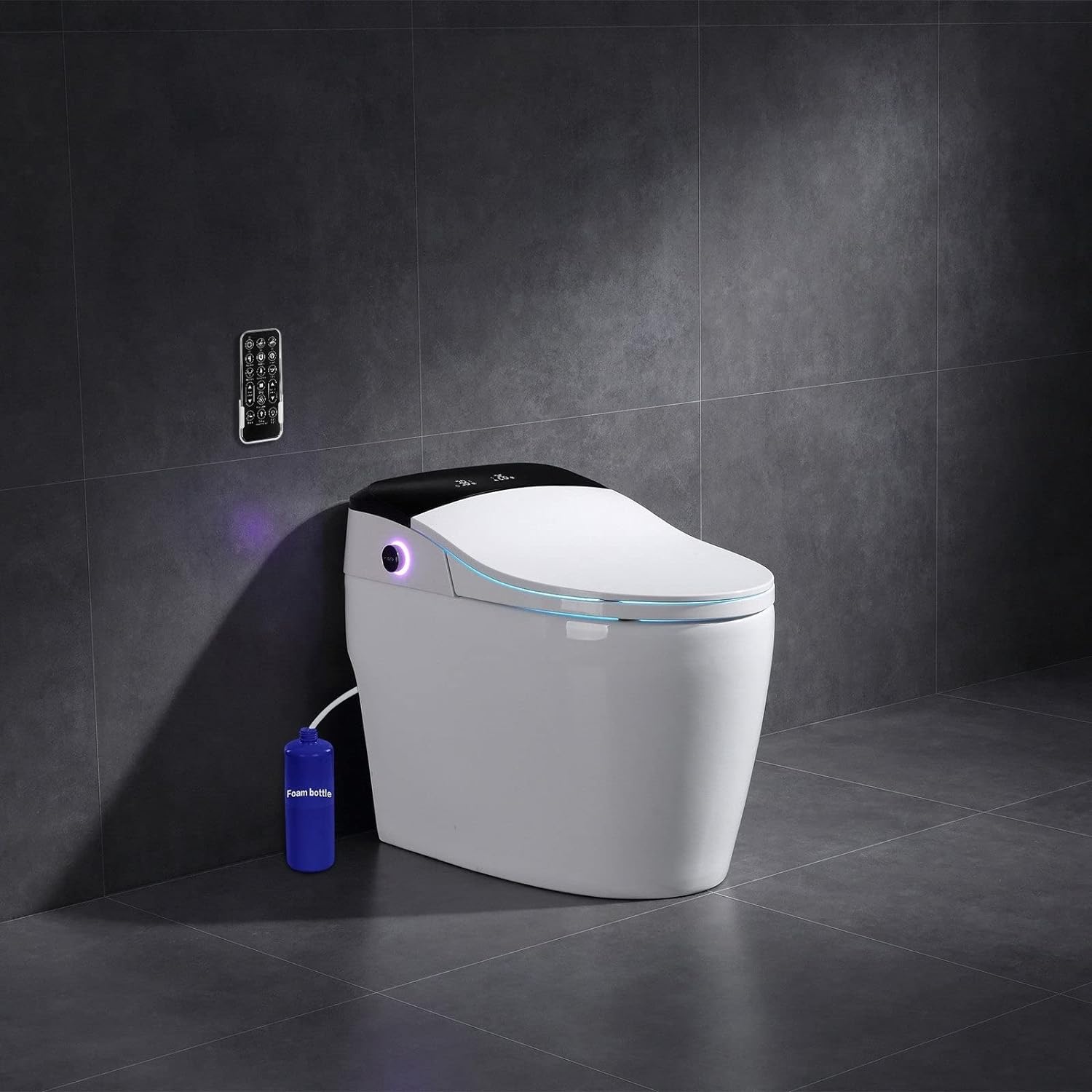 Elongated Bidet Toilet (Seat Included) White Modern Contemporary Ceramic Includes Hardware