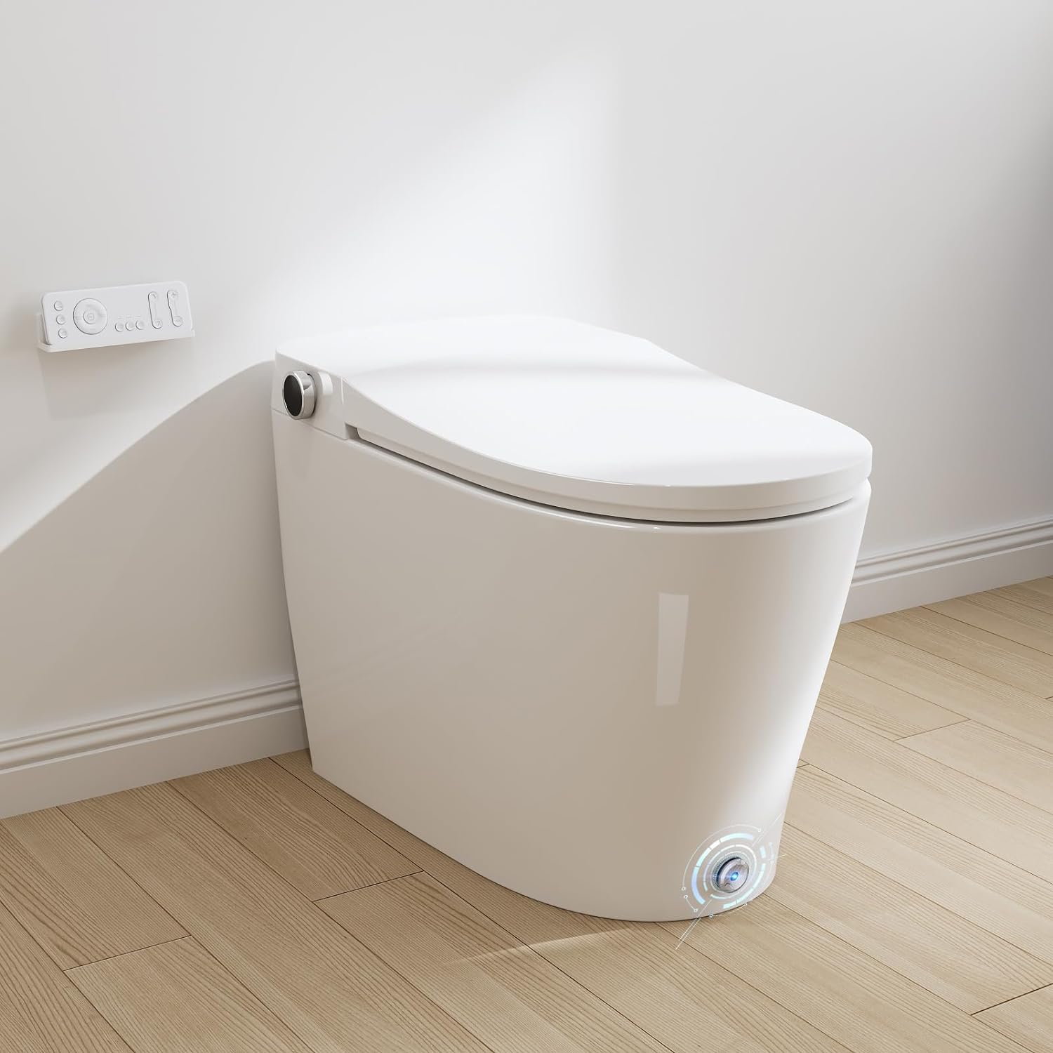 Smart Toilet, Upgraded and Modern with Bidet Built-in, Tankless Toilet with Automatic Powerful Flush, Auto Open/close Lid, Heated Bidet Seat, Instant Warm Water