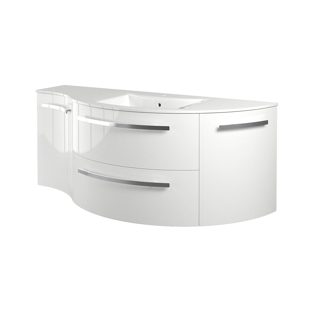 Latoscana 52" Ameno Modern Bathroom Vanity Kit With Left Concave and Right Rounded Cabinet