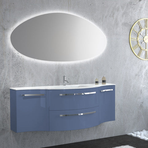 Latoscana 57" Ameno Modern Bathroom Vanity Kit With Left and Right Concave Cabinets