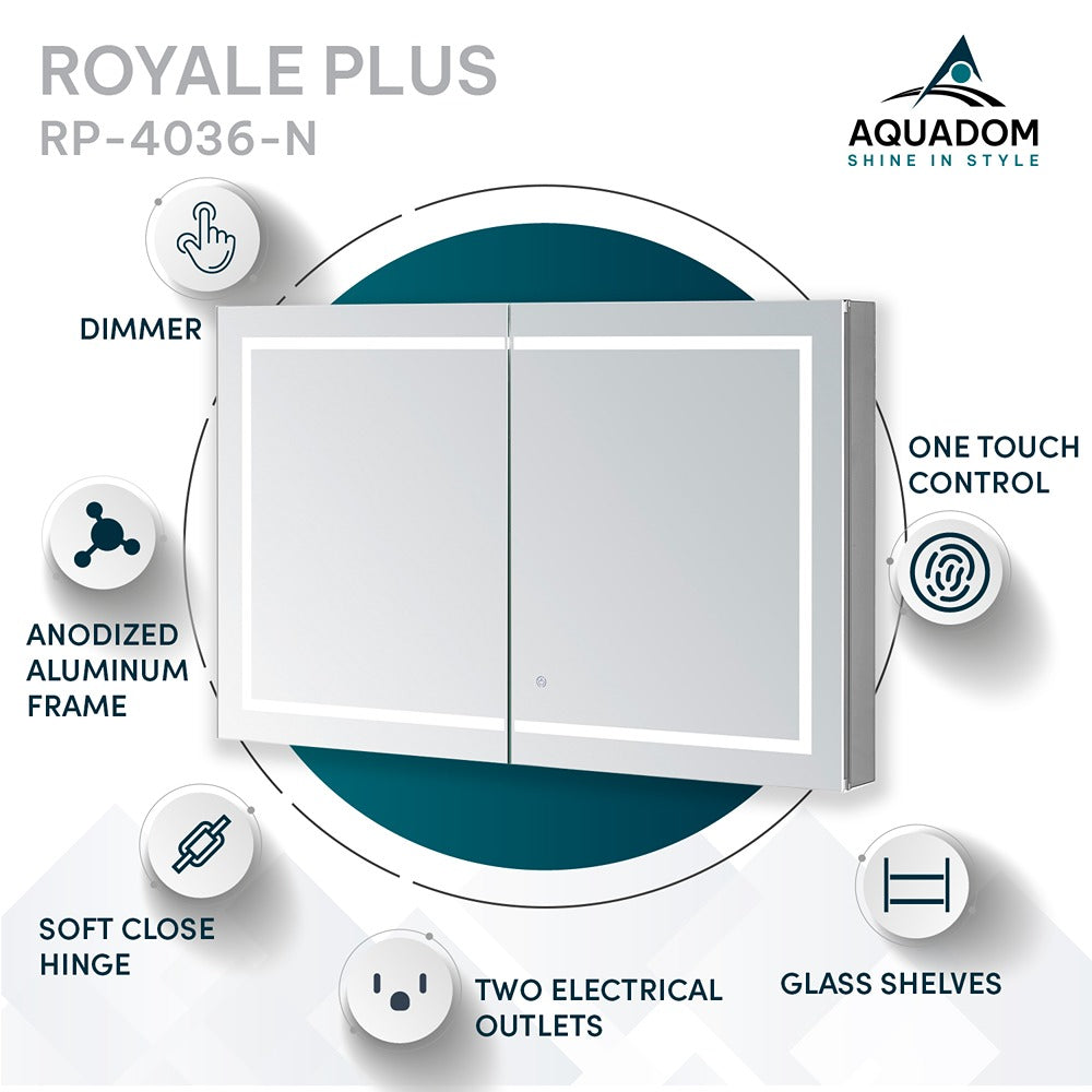 Aquadom - Royale Plus 40×36 LED Lighted Medicine Cabinet