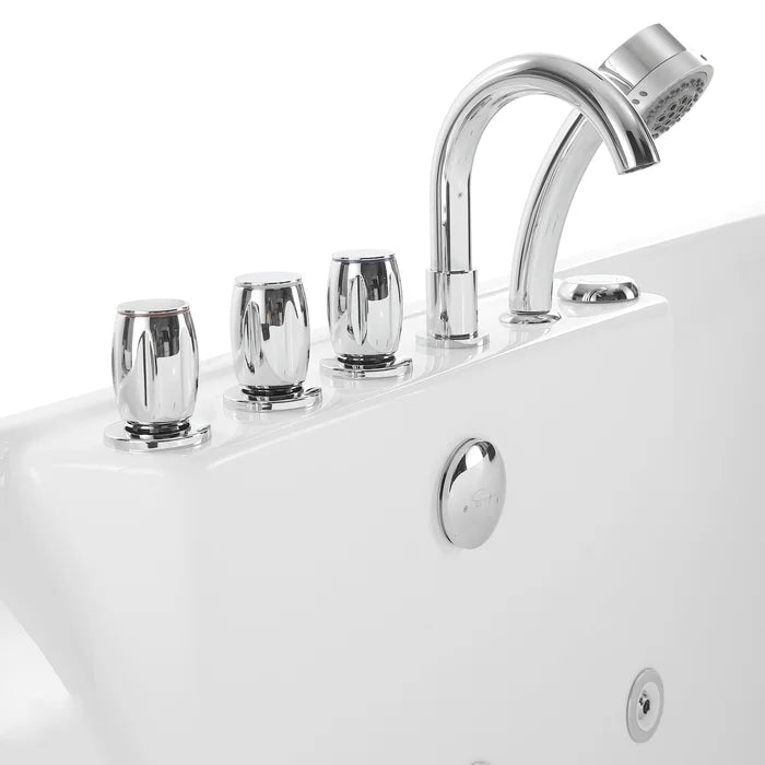 Empava - 59" Freestanding Whirlpool Bathtub with Faucet - EMPV-59AIS15