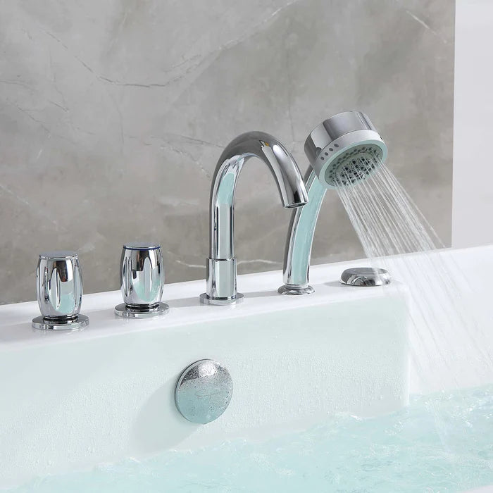 Empava - 59" Freestanding Whirlpool Bathtub with Faucet - EMPV-59AIS15