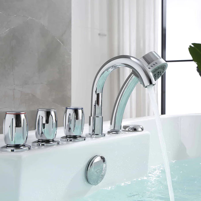 Empava - 67" Freestanding Whirlpool Bathtub with Faucet - EMPV-67AIS01
