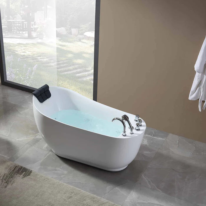 Empava - 67" Freestanding Whirlpool Acrylic Bathtub with Faucet - EMPV-67AIS05