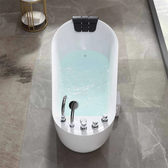 Empava - 67" Freestanding Whirlpool Acrylic Bathtub with Faucet - EMPV-67AIS05