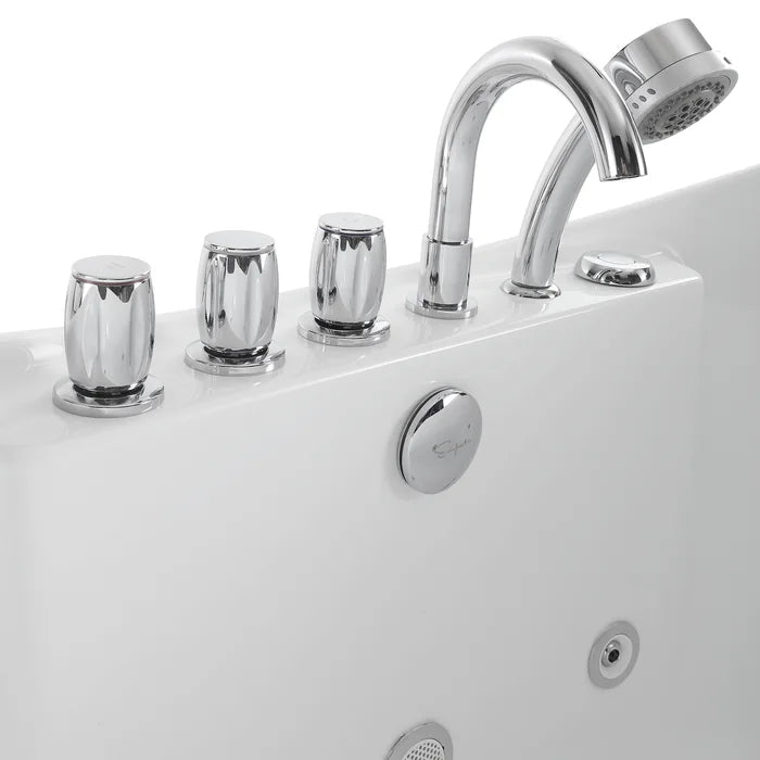 Empava - 59" Freestanding Hourglass Whirlpool Bathtub with Faucet - EMPV-59AIS11