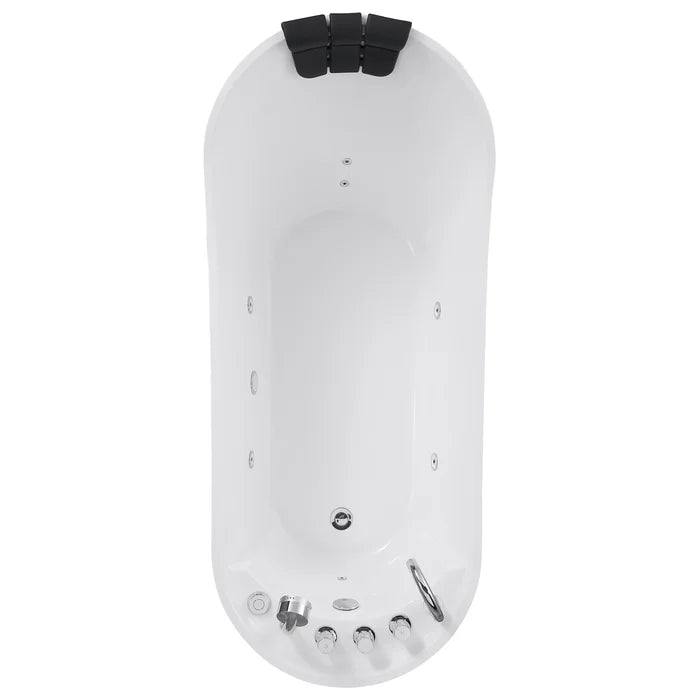 Empava - 67" Freestanding Oval Whirlpool Bathtub with Faucet - EMPV-67AIS09