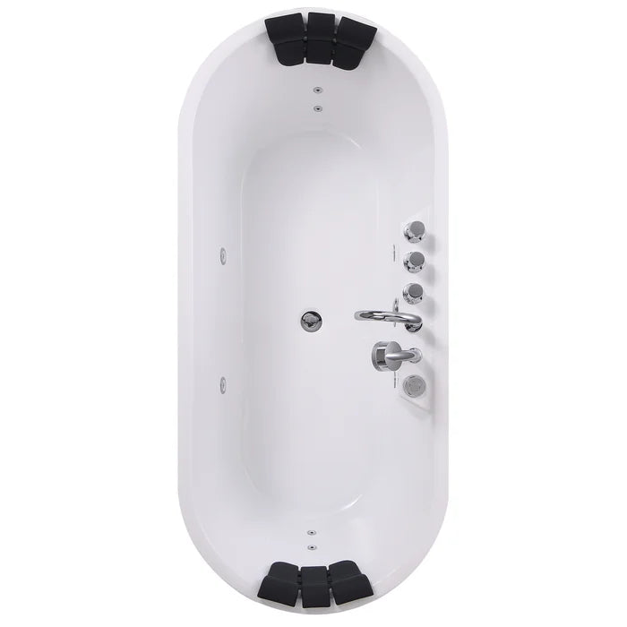 Empava - 67" Freestanding Whirlpool Bathtub with Faucet - EMPV-67AIS01