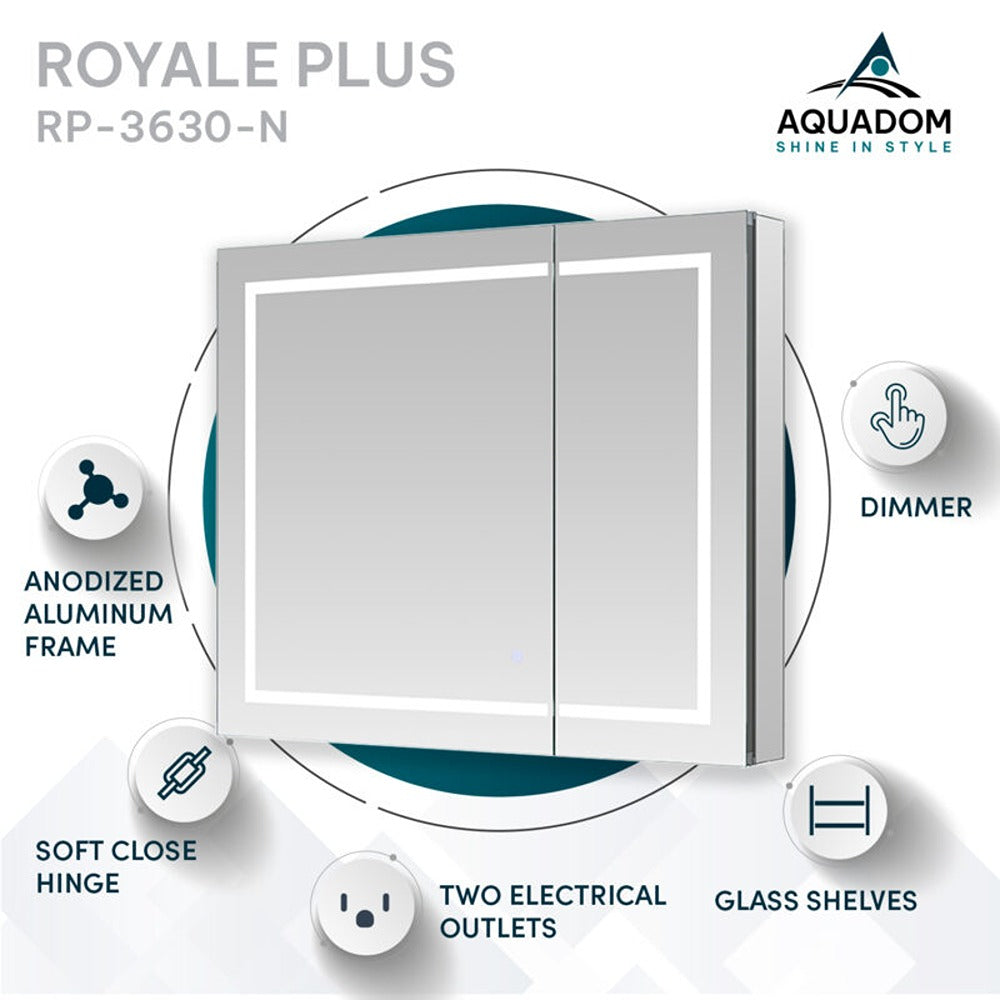 Aquadom - Royale Plus 36×30 LED Lighted Medicine Cabinet