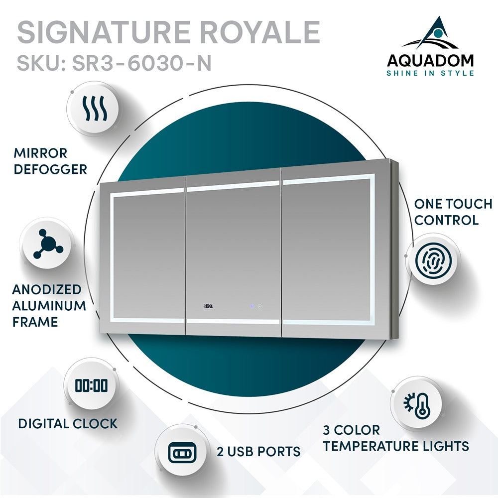 Aquadom - Signature Royale 60×30 LED Lighted Medicine Cabinet