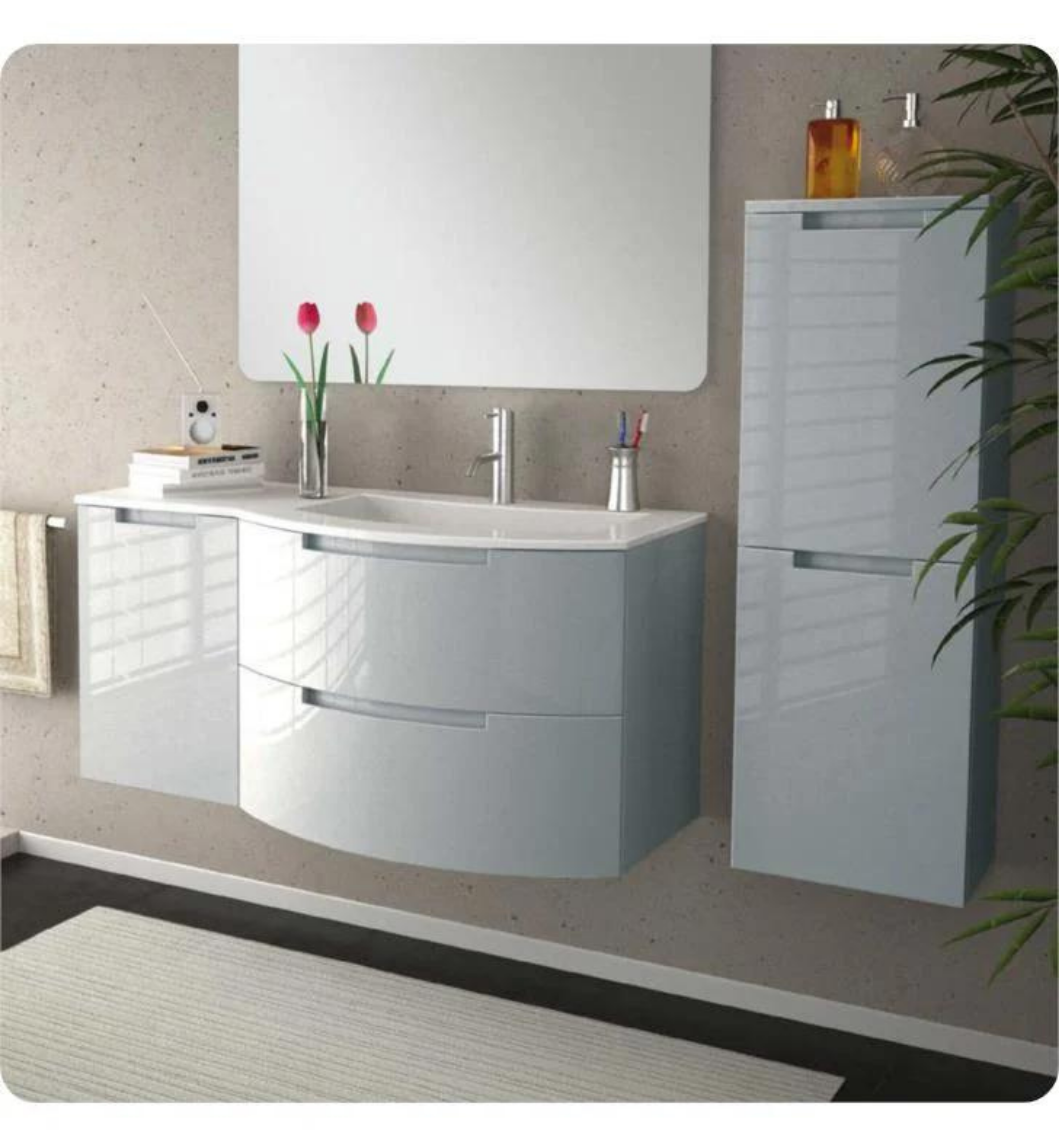 Latoscana 53" Oasi Modern Bathroom Vanity Kit With Left Side Cabinet