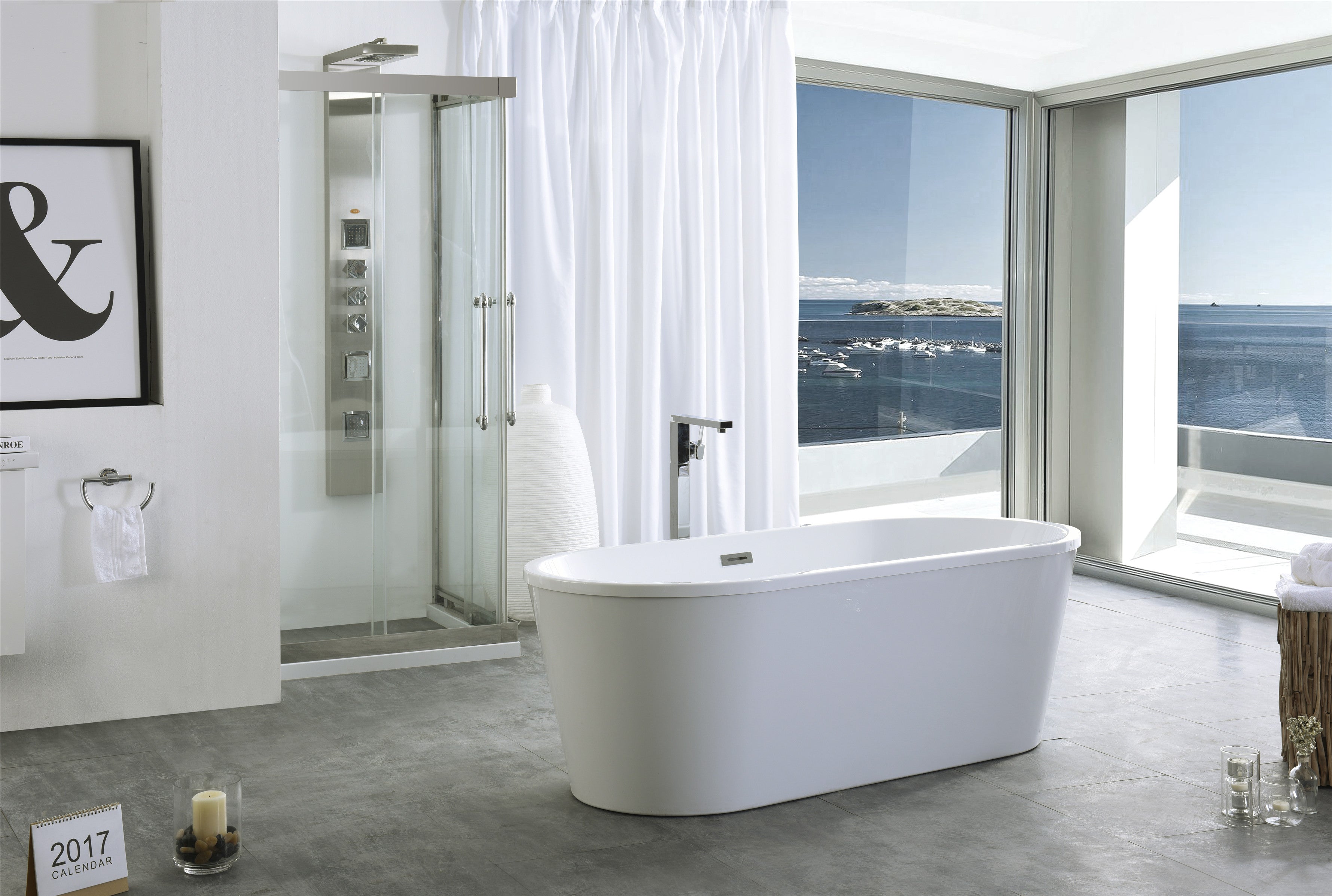 Legion Furniture - 67” White Acrylic Tub - No Faucet - WE6815-L