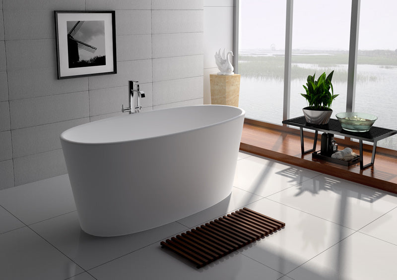 Legion Furniture - 62.2” White Matt Solid Surface Tub - No Faucet - WJ8602-W