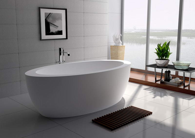 Legion Furniture - 74.8” White Matt Solid Surface Tub - No Faucet - WJ8615-W